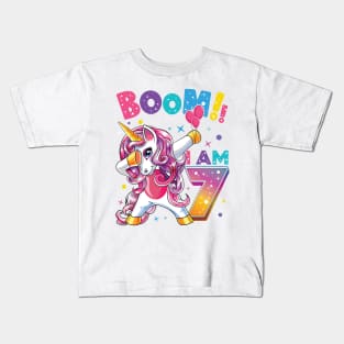 Kids Dabbing Birthday Shirt 7 Years Old Birthday Outfit Girls Kids T-Shirt